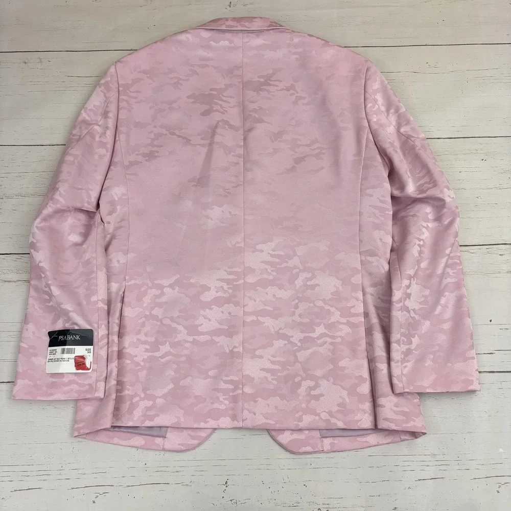Jos A Bank Tuxedo Dinner Jacket Mens 38S Pink Camouflage Slim Fit